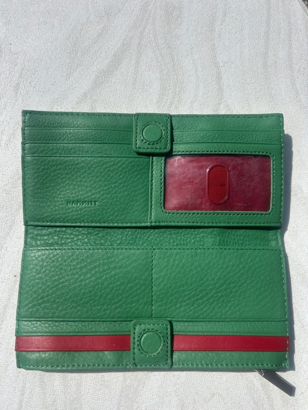 Hammitt 110 North pebble Kelly leather green slim leather Wallet - Picture 4 of 4